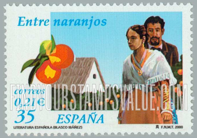 FindYourStampsValue: Spanish Literature: Entre Naranjos, by Vicente Blasco Ibáñez