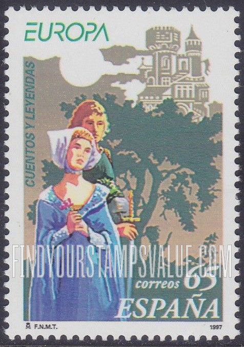 FindYourStampsValue: Stories and Legends, Europa: Princess, Prince, gnome, castle