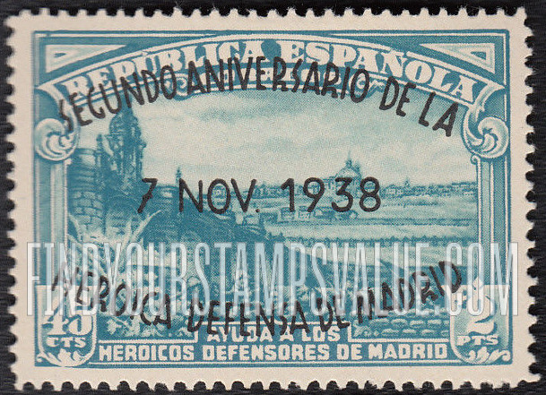 FindYourStampsValue: Semi-Postal: Republic, Surtax for the defenders of Madrid