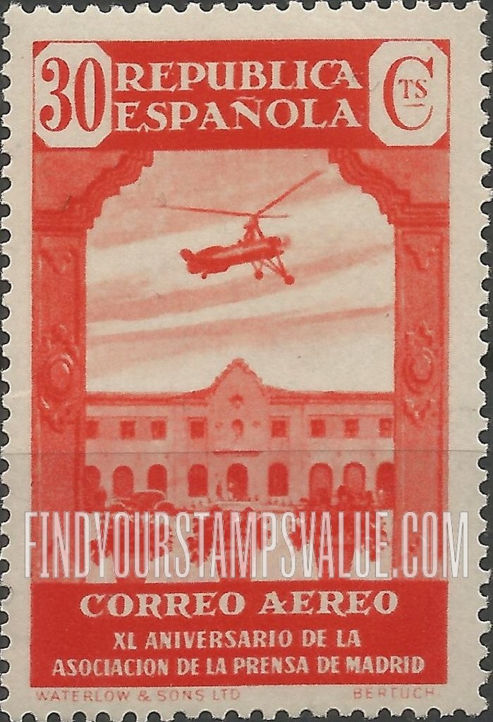 FindYourStampsValue: Air Post: Autogiro over House of Nazareth