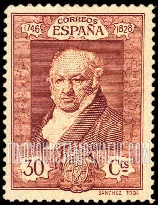 FindYourStampsValue: Francisco de Goya at Age 80 (“1746 1828”)