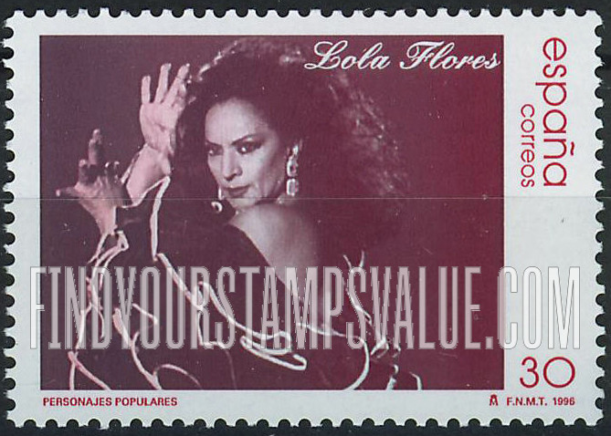 FindYourStampsValue: Popular Personalities: Lola Flores, movie star