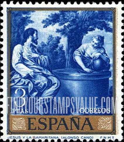FindYourStampsValue: Cano Paintings: Jesus and the Samaritan Woman