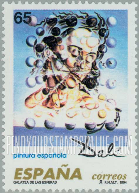 FindYourStampsValue: Art of Salvador Dali (1904-89): Galatea de las Esferas