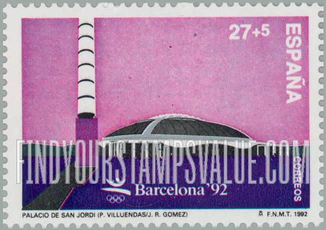 FindYourStampsValue: Semi-Postal: 1992 Summer Olympics, Barcelona, San Jordi Sports Palace