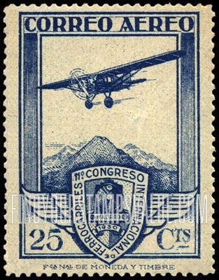 FindYourStampsValue: Air Post: Railway Congress, Plane and Congress Seal