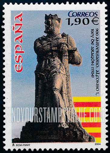 FindYourStampsValue: Start of Reign of Alfonso I, King of Aragon, 900th Anniversary