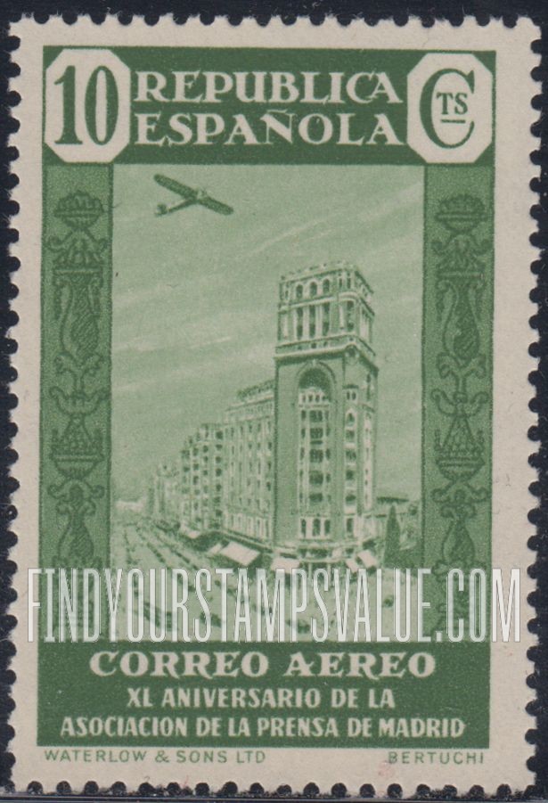 FindYourStampsValue: Air Post: Press Building, Madrid
