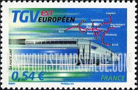 FindYourStampsValue: Inauguration of Eastern France TGV Train Service