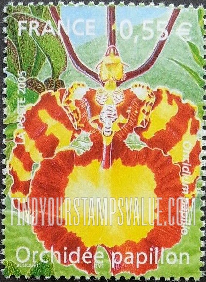 FindYourStampsValue: Orchids: Oncidium papilio