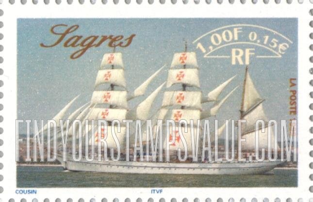 FindYourStampsValue: Gathering of Tall Ships, Rouen, July 9-18: Sagres
