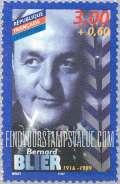 FindYourStampsValue: SEMI-POSTAL - Actors of the French Cinema: Bernard Blier (1916-89)