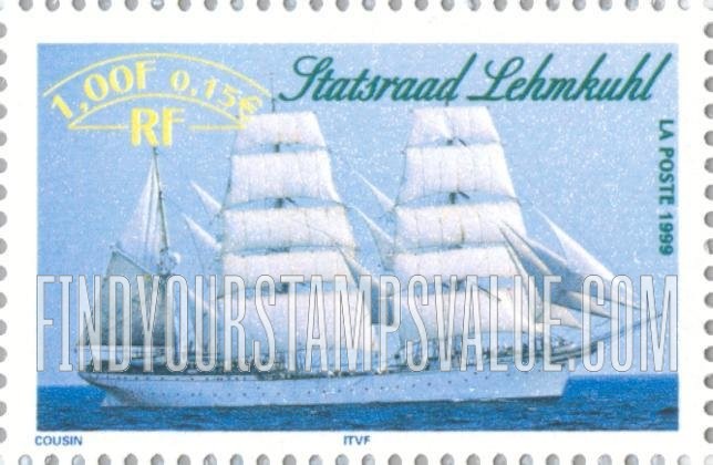 FindYourStampsValue: Gathering of Tall Ships, Rouen, July 9-18: Statsraad Lehmkuhl