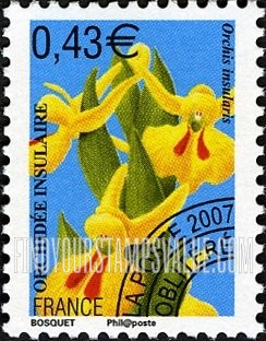 FindYourStampsValue: Orchids Type of 2002: Orchis insularis