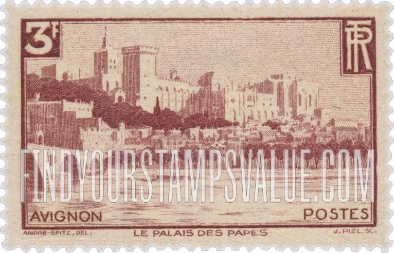 FindYourStampsValue: Palace of the Popes, Avignon