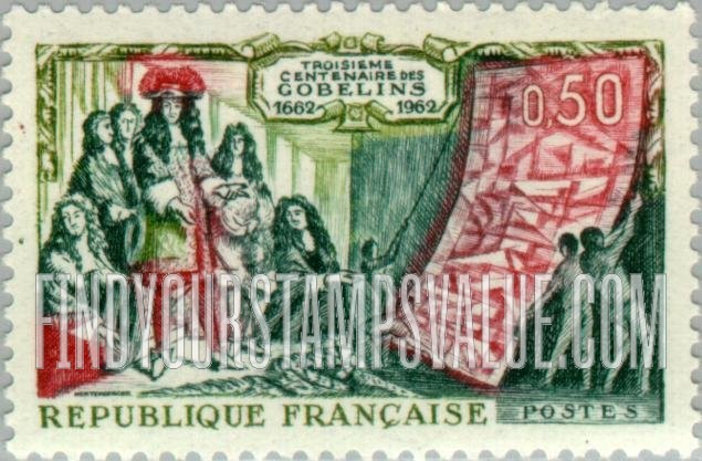 FindYourStampsValue: Louis XIV and Workers Showing Modern Gobelin