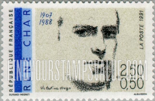 FindYourStampsValue: SEMI-POSTAL - Poets: Rene Char (1907-1988)