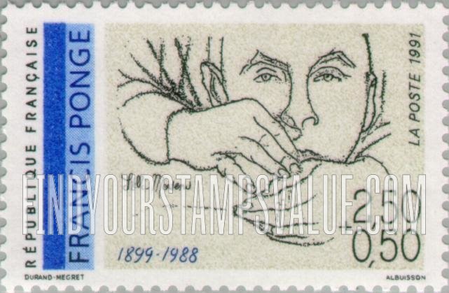 FindYourStampsValue: SEMI-POSTAL - Poets: Francis Ponge (1899-1988)