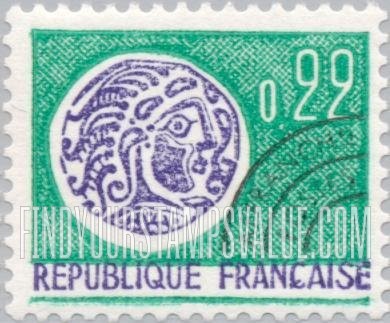 FindYourStampsValue: Gallic Coin: Gallic Coin Type of 1964-66