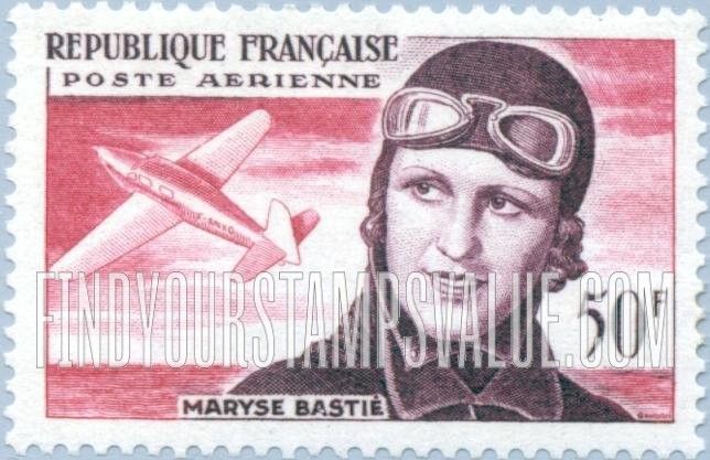 FindYourStampsValue: AIR POST - Maryse Basti´ e and Plane
