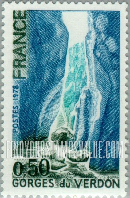 FindYourStampsValue: Tourist Issue: Verdon Gorge