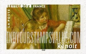 FindYourStampsValue: Impressionist Paintings: Two Young Girls at the Piano, by Auguste Renoir