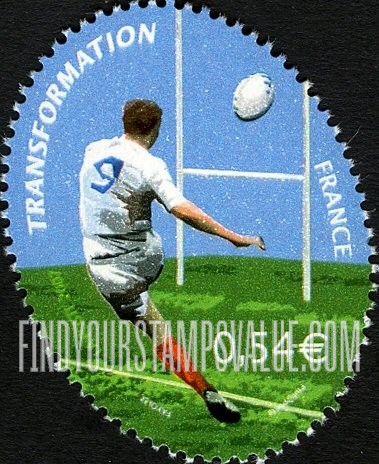 FindYourStampsValue: 2007 Rugby World Cup, France: Transformation (kick)