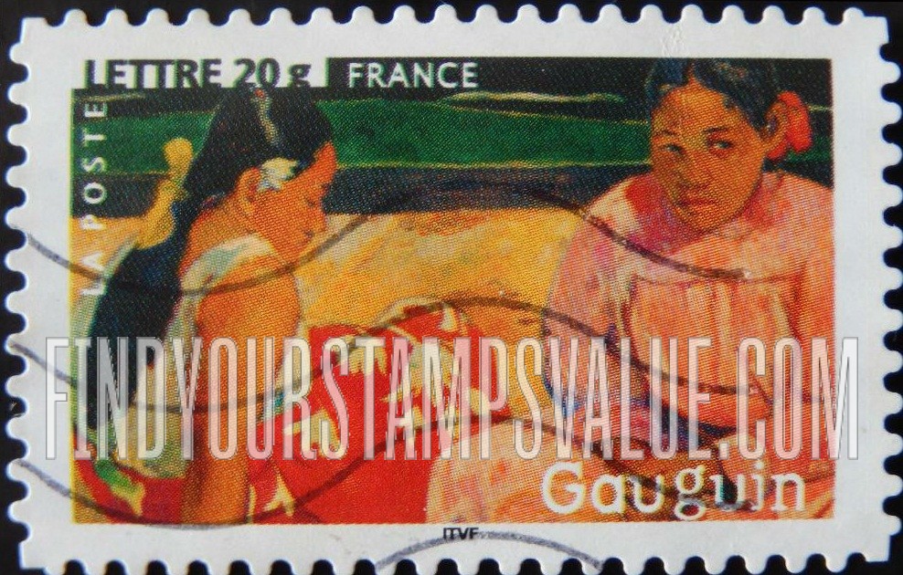 FindYourStampsValue: Impressionist Paintings: Women of Tahiti on the Beach, by Paul Gauguin