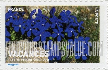 FindYourStampsValue: Vacations: Blue flowers
