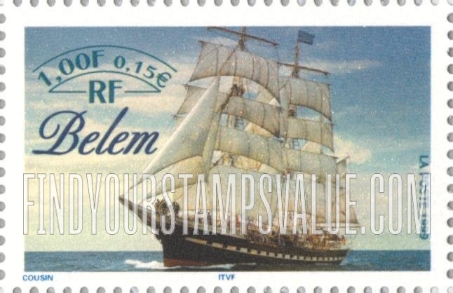 FindYourStampsValue: Gathering of Tall Ships, Rouen, July 9-18: Belem