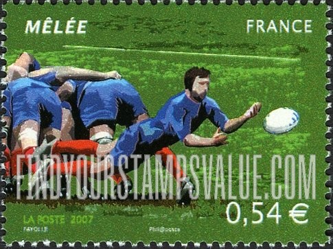 FindYourStampsValue: 2007 Rugby World Cup, France: Melée (scrum)