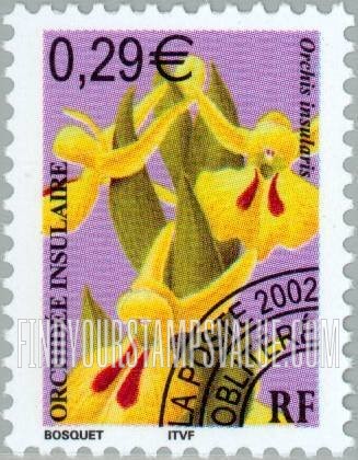 FindYourStampsValue: Orchids: Orchis insularis