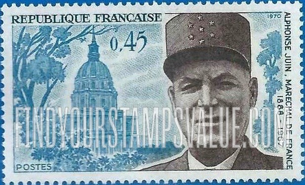 FindYourStampsValue: Alphonse Juin and Church of the Invalides