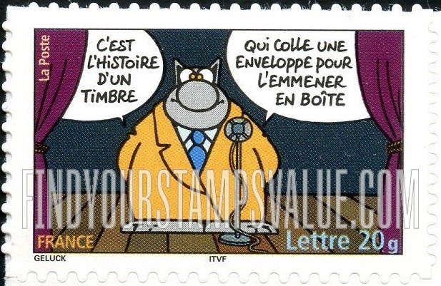 FindYourStampsValue: Cat, Comics by Philippe Geluck