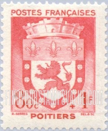 FindYourStampsValue: SEMI-POSTAL - Arms of Various Cities: Poitiers
