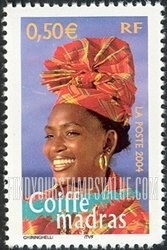 FindYourStampsValue: Aspects of Life in French Regions Type of 2003: Woman wearing coif, vertical