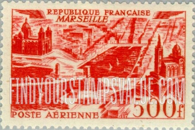 FindYourStampsValue: AIR POST - View of Marseille