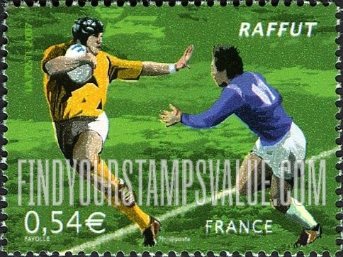 FindYourStampsValue: 2007 Rugby World Cup, France: Raffut (stiff-arm)