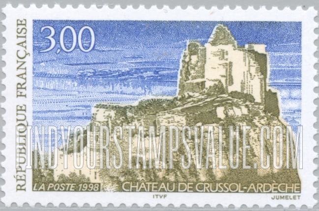 FindYourStampsValue: Tourism Series: Château de Crussol,Ardèche
