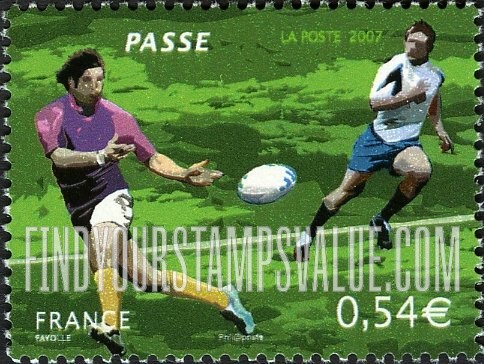 FindYourStampsValue: 2007 Rugby World Cup, France: Passe (pass)