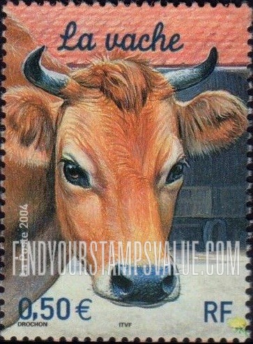 FindYourStampsValue: Farm Animals: Cow, vertical