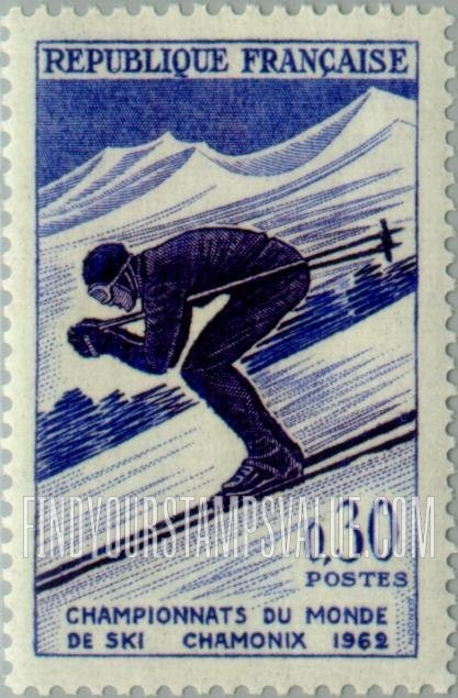 FindYourStampsValue: Skier Going Downhill