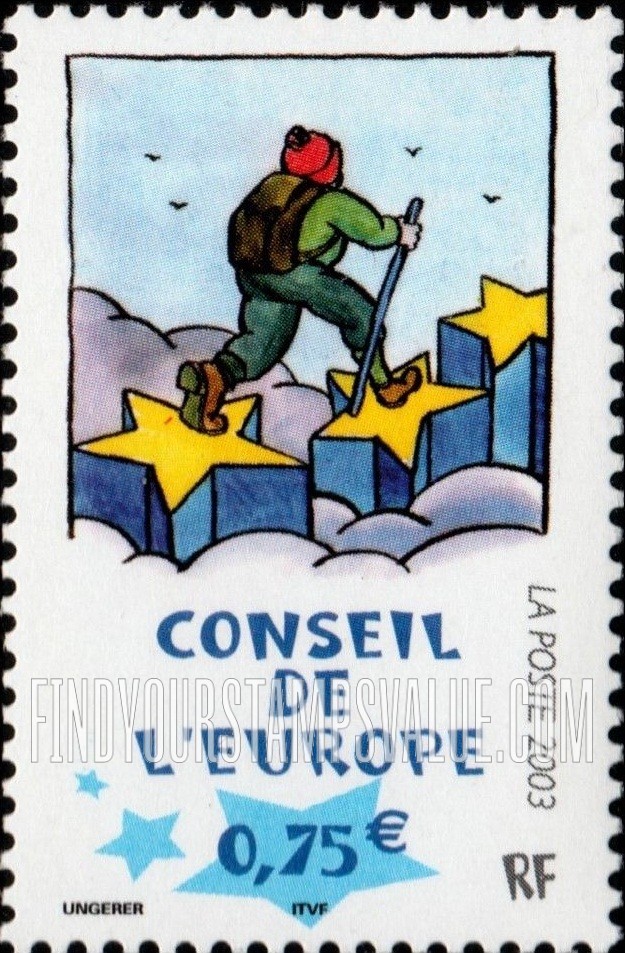 FindYourStampsValue: OFFICIAL - Hiker on Stars: Hiker facing right
