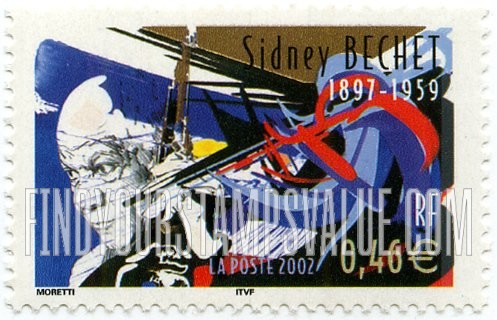 FindYourStampsValue: Jazz Musicians: Sidney Bechet (1897-1959), horizontal