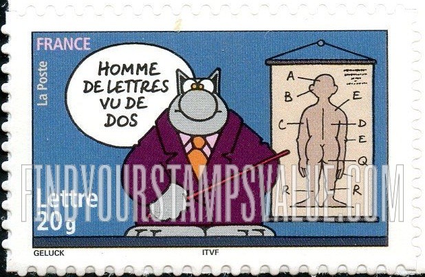 FindYourStampsValue: Cat, Comics by Philippe Geluck