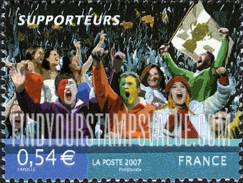 FindYourStampsValue: 2007 Rugby World Cup, France: Supporteurs (fans)