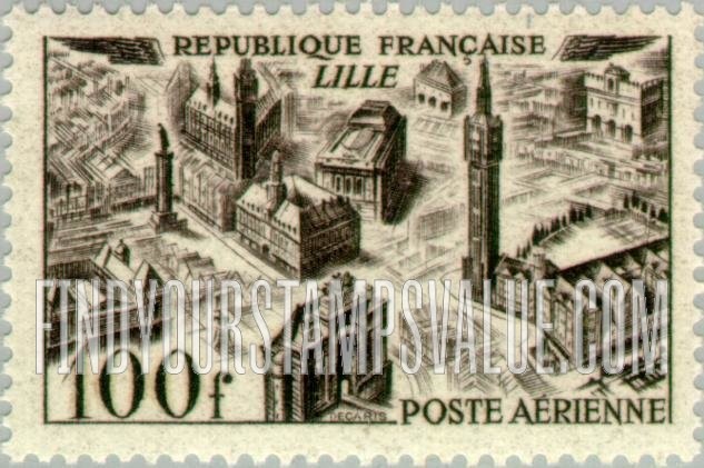 FindYourStampsValue: AIR POST - View of Lille
