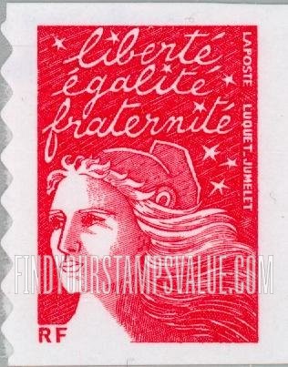 FindYourStampsValue: Marianne Type of 1997 Inscribed “RF” at Lower Left