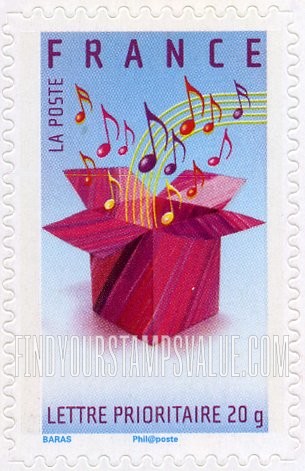 FindYourStampsValue: Gift Boxes: Musical notes