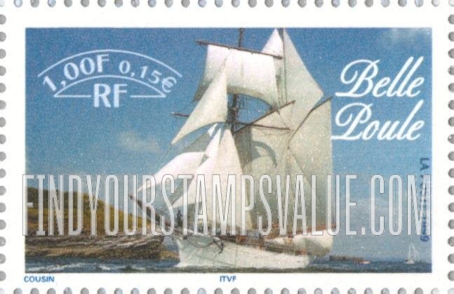 FindYourStampsValue: Gathering of Tall Ships, Rouen, July 9-18: Belle Poule